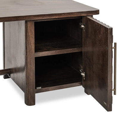 Norwood Desk by Classic Home in bark brown. Made from mango wood in a traditional style.