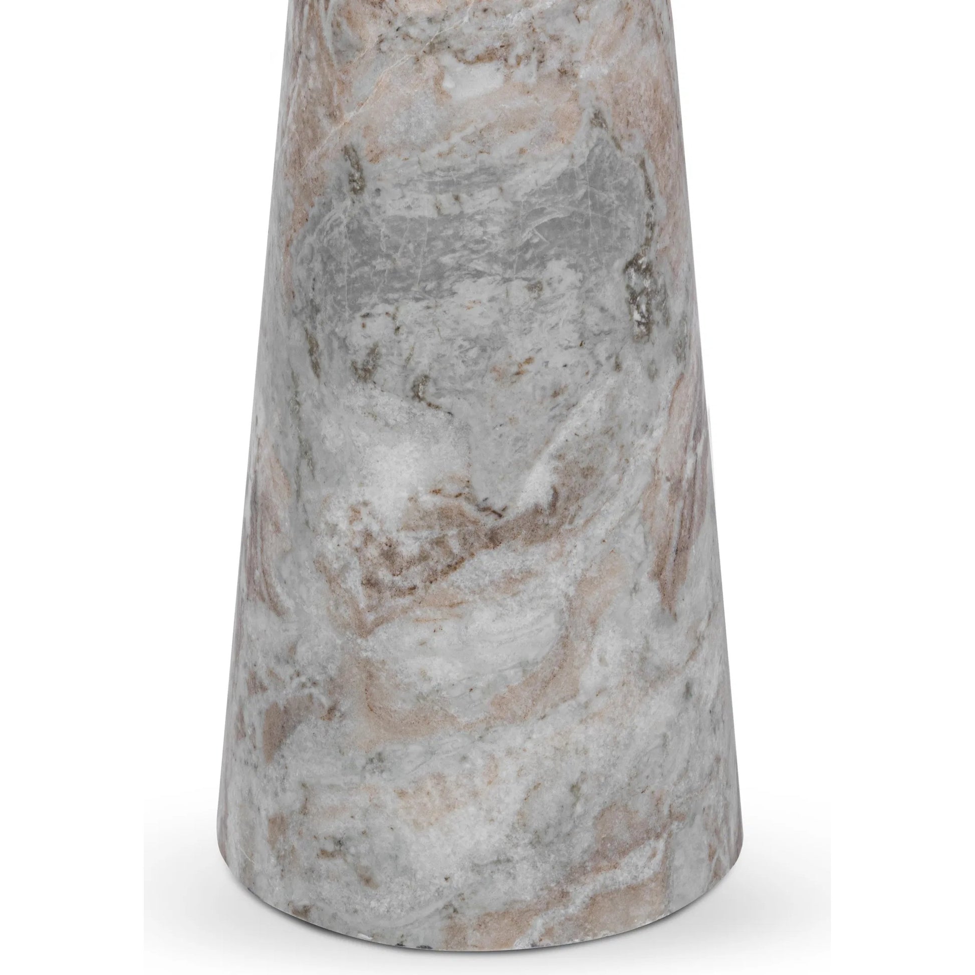 Huxley Round Accent Table by Classic Home in rusty gray. Made from marble in a unique style.