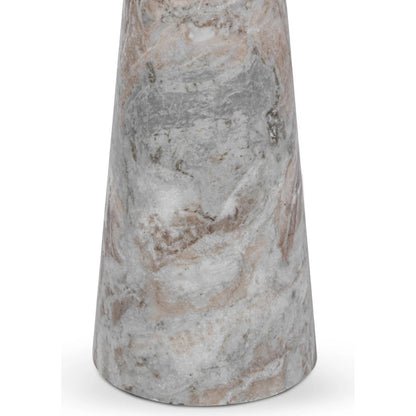 Huxley Round Accent Table by Classic Home in rusty gray. Made from marble in a unique style.