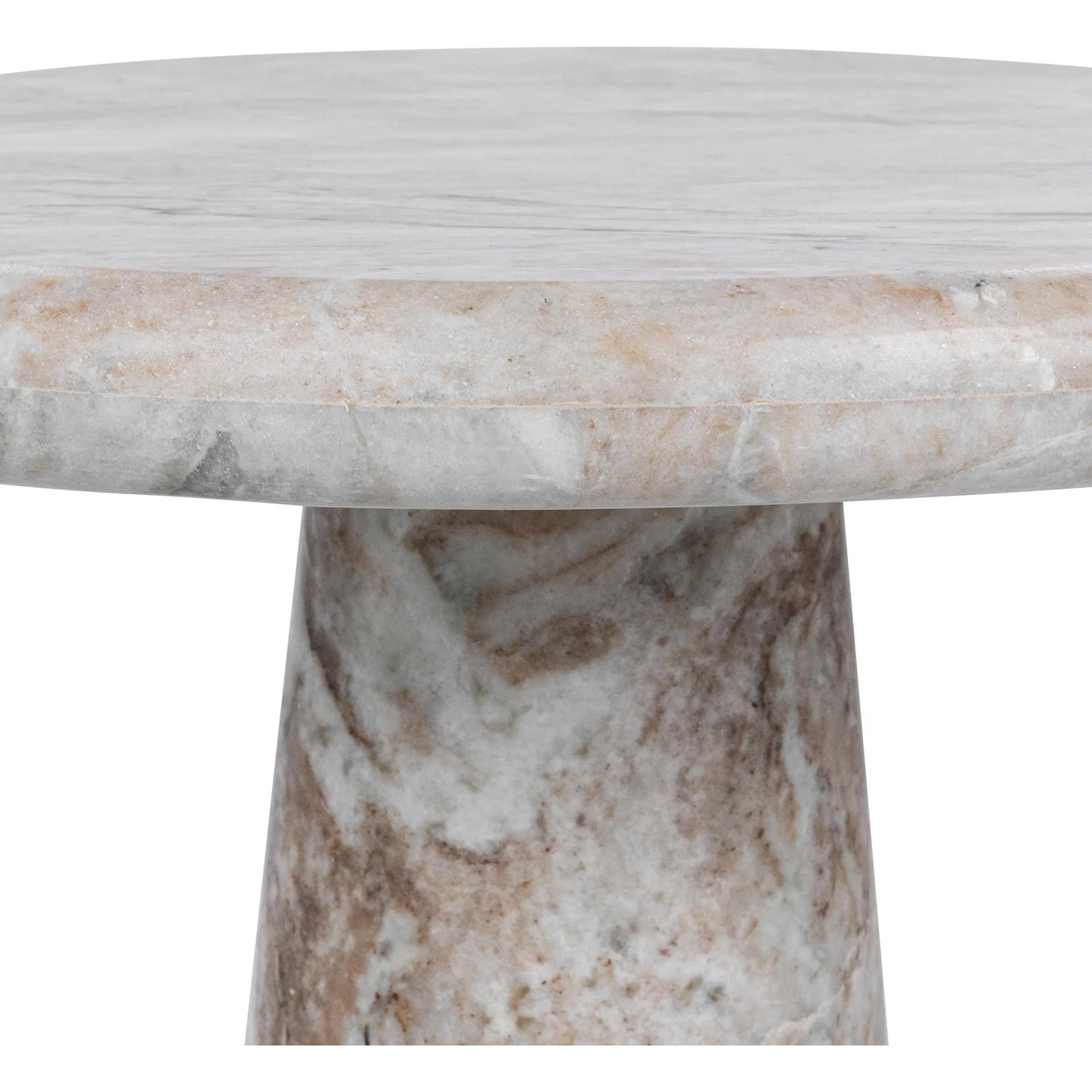 001 SI-2537872 | Closeup | Huxley Round Accent Table by Classic Home in rusty gray. Made from marble in a unique style.