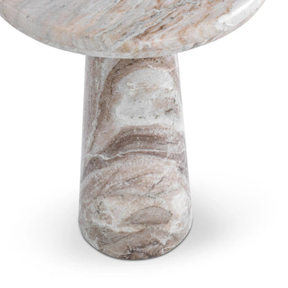 Huxley Round Accent Table by Classic Home in rusty gray. Made from marble in a unique style.
