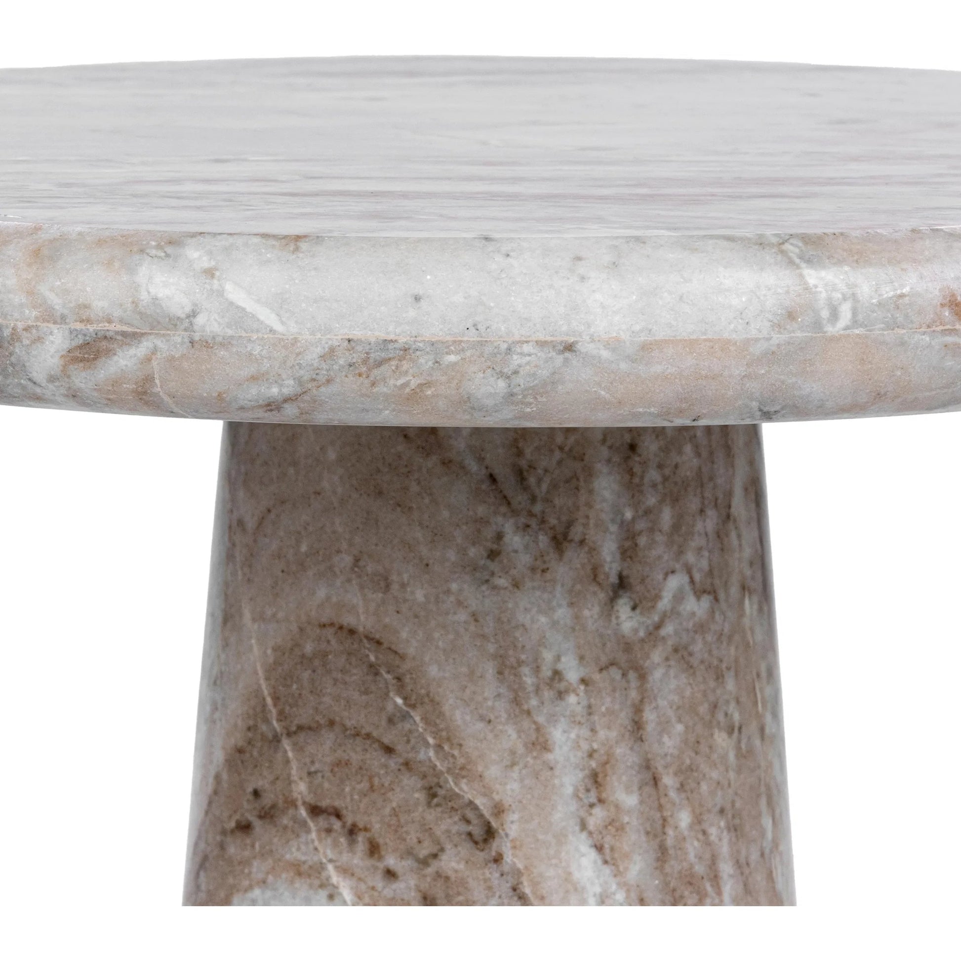 Huxley Round Accent Table by Classic Home in rusty gray. Made from marble in a unique style.