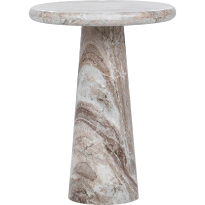 Huxley Round Accent Table by Classic Home in rusty gray. Made from marble in a unique style.