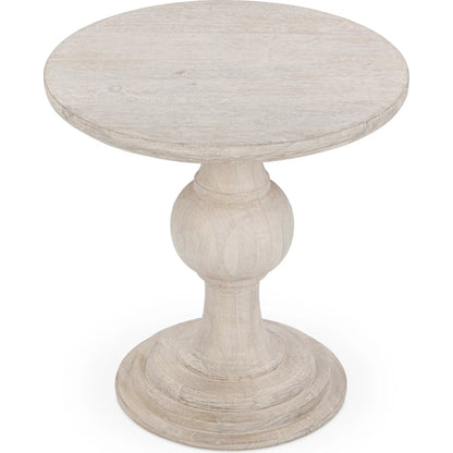 Hera End Table by Classic Home in creamwood. Made from mango wood in a unique style.