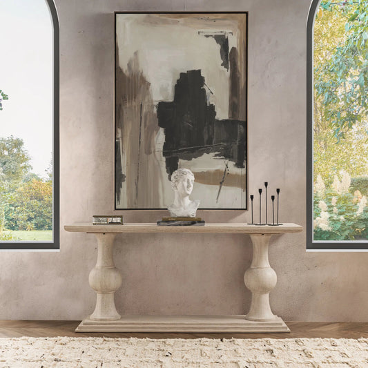 Hera Console Table by Classic Home in creamwood. Made from mango wood in a unique style.