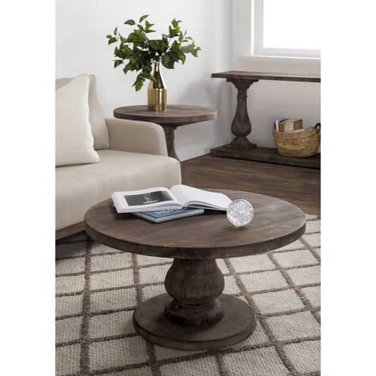 Carolina Coffee Table by Kosas Home in rustic brown. Made from reclaimed pine wood in a cottage & farmhouse style.