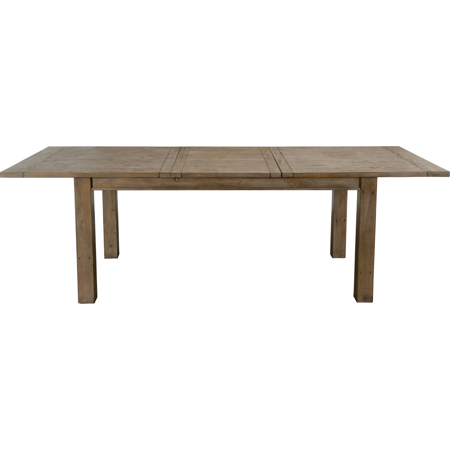 004 SR-897692 | Additional Silo | Driftwood Extension Dining Table by Kosas Home in desert gray. Made from reclaimed pine wood in a rustic style.