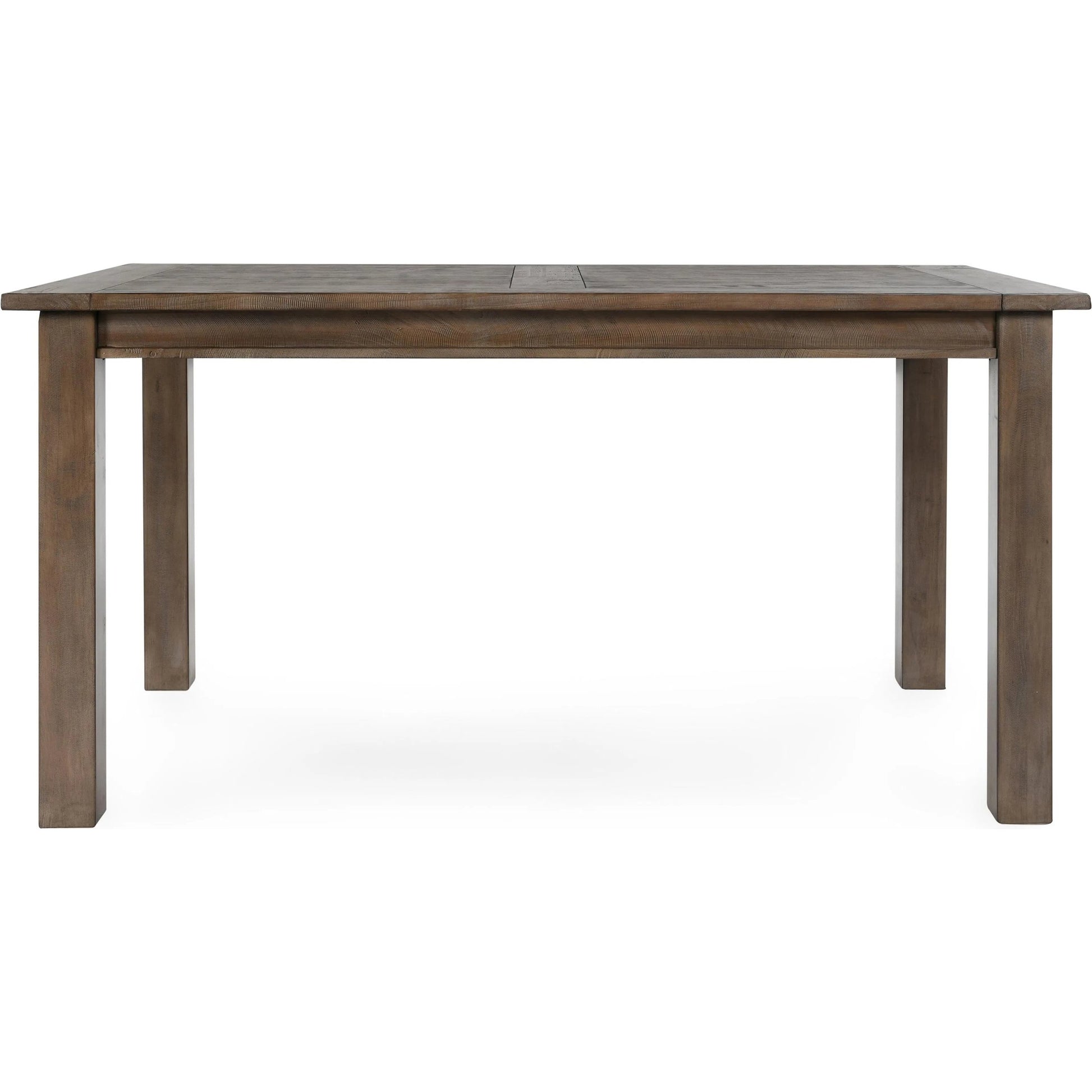 Driftwood Dining Table by Kosas Home in desert gray. Made from reclaimed pine wood in a rustic style.