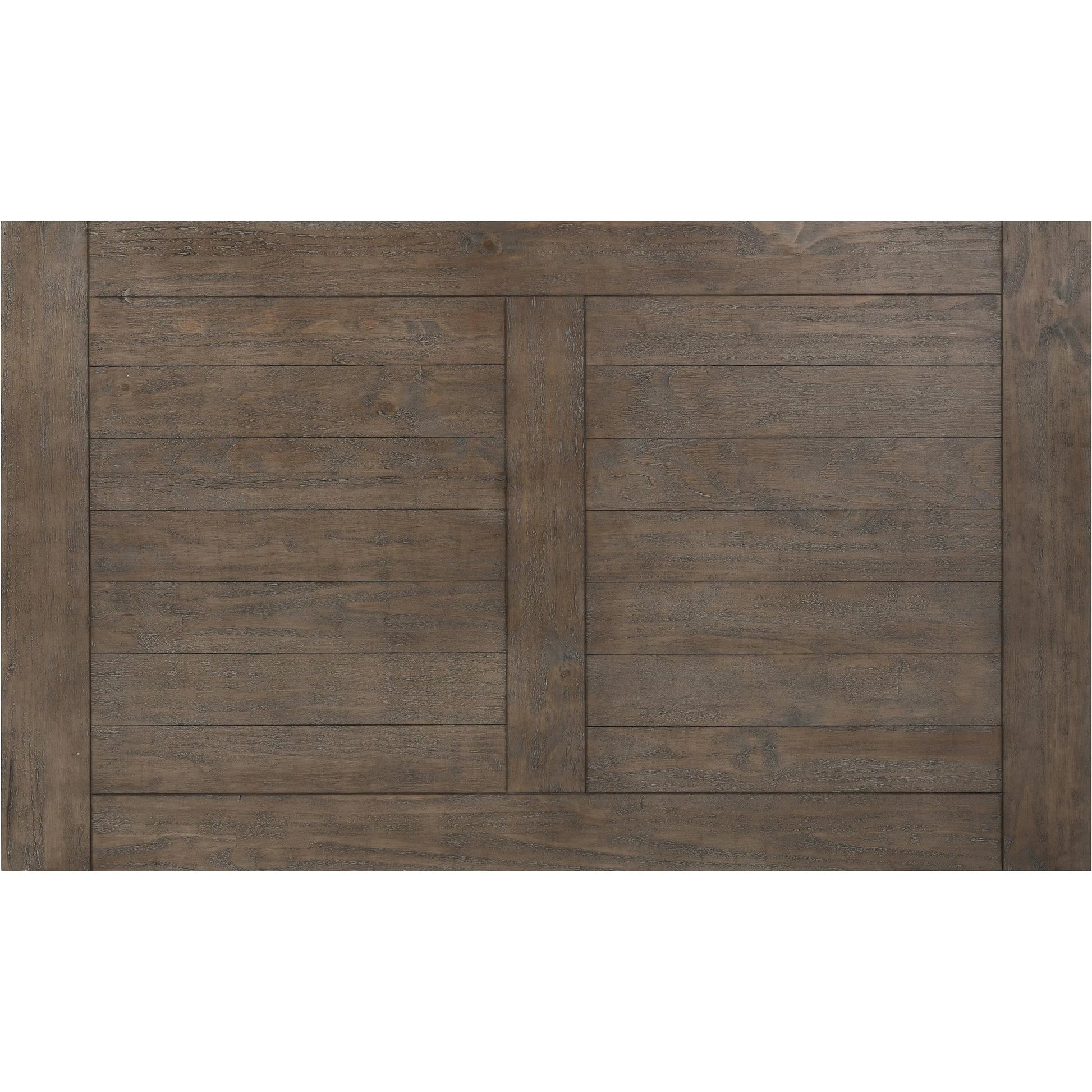 Driftwood Dining Table by Kosas Home in desert gray. Made from reclaimed pine wood in a rustic style.