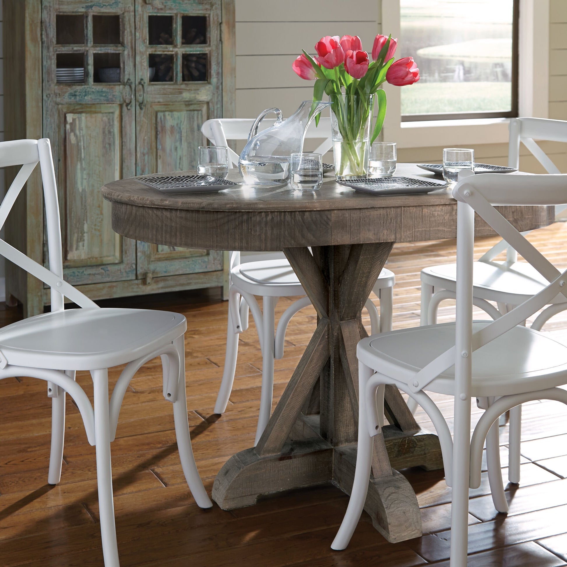 Maxwell Oval Pine Wood Dining Table by Kosas Home in natural. Made from pine wood in a cottage & farmhouse style.
