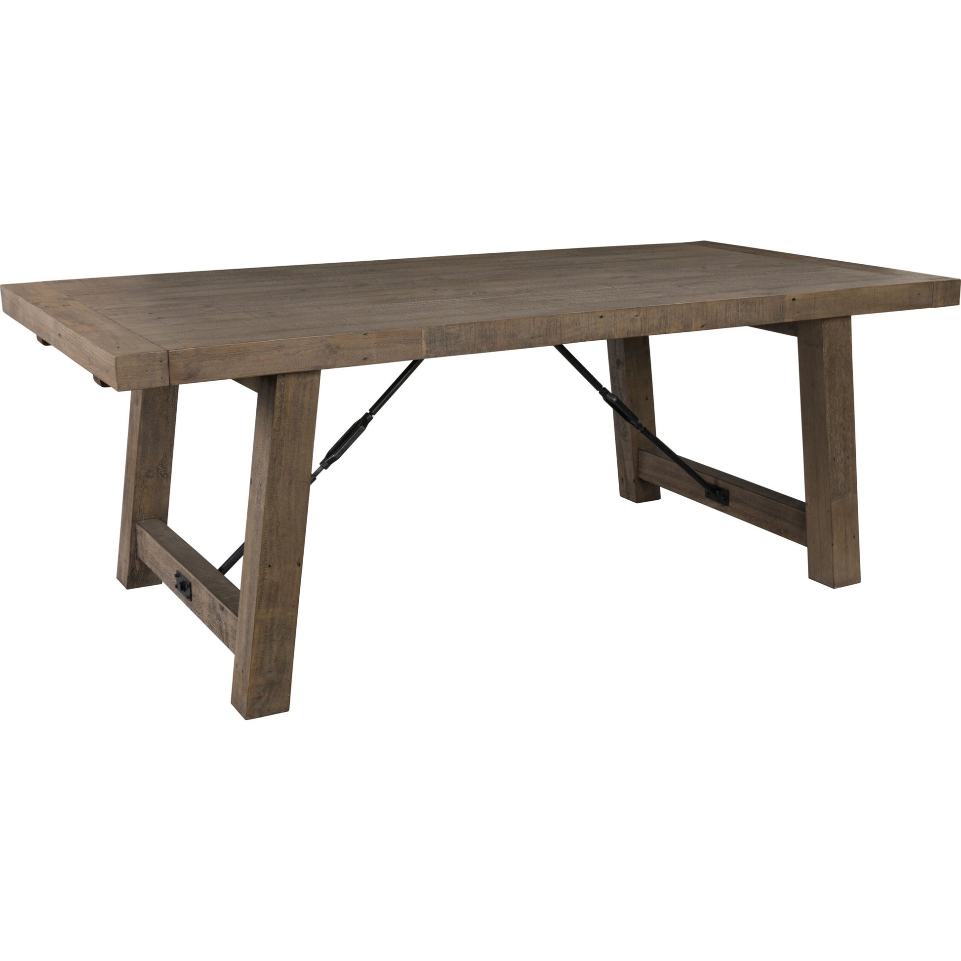 Tuscany Extension Dining Table by Kosas Home in desert gray. Made from reclaimed pine wood in a rustic style.