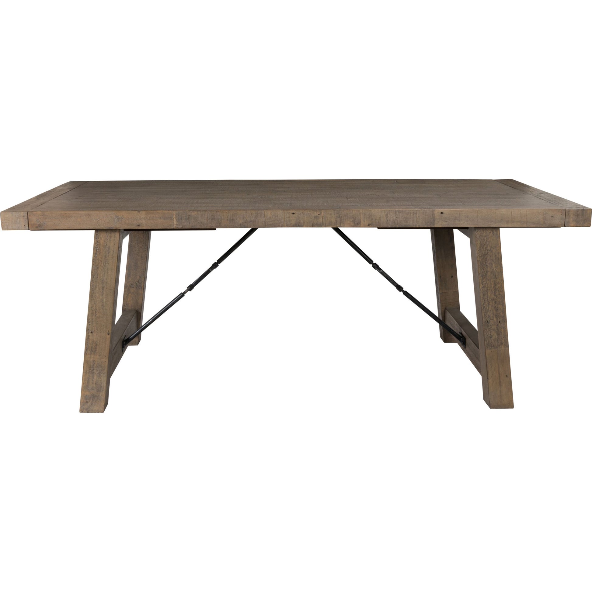 Tuscany Extension Dining Table by Kosas Home in desert gray. Made from reclaimed pine wood in a rustic style.
