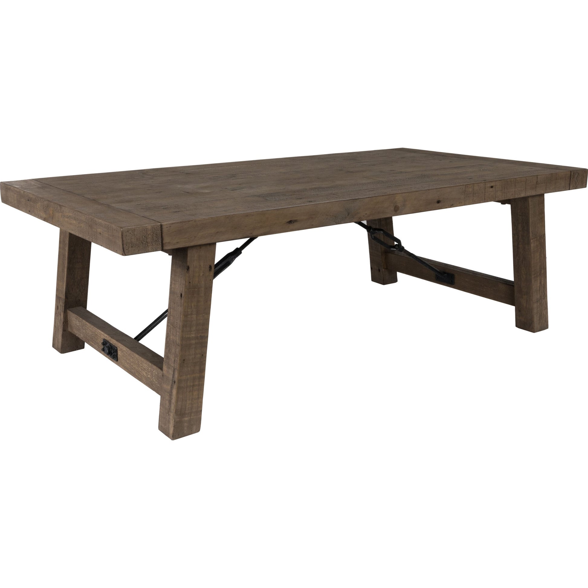 Tuscany Coffee Table by Kosas Home in weathered gray. Made from reclaimed pine wood in a rustic style.