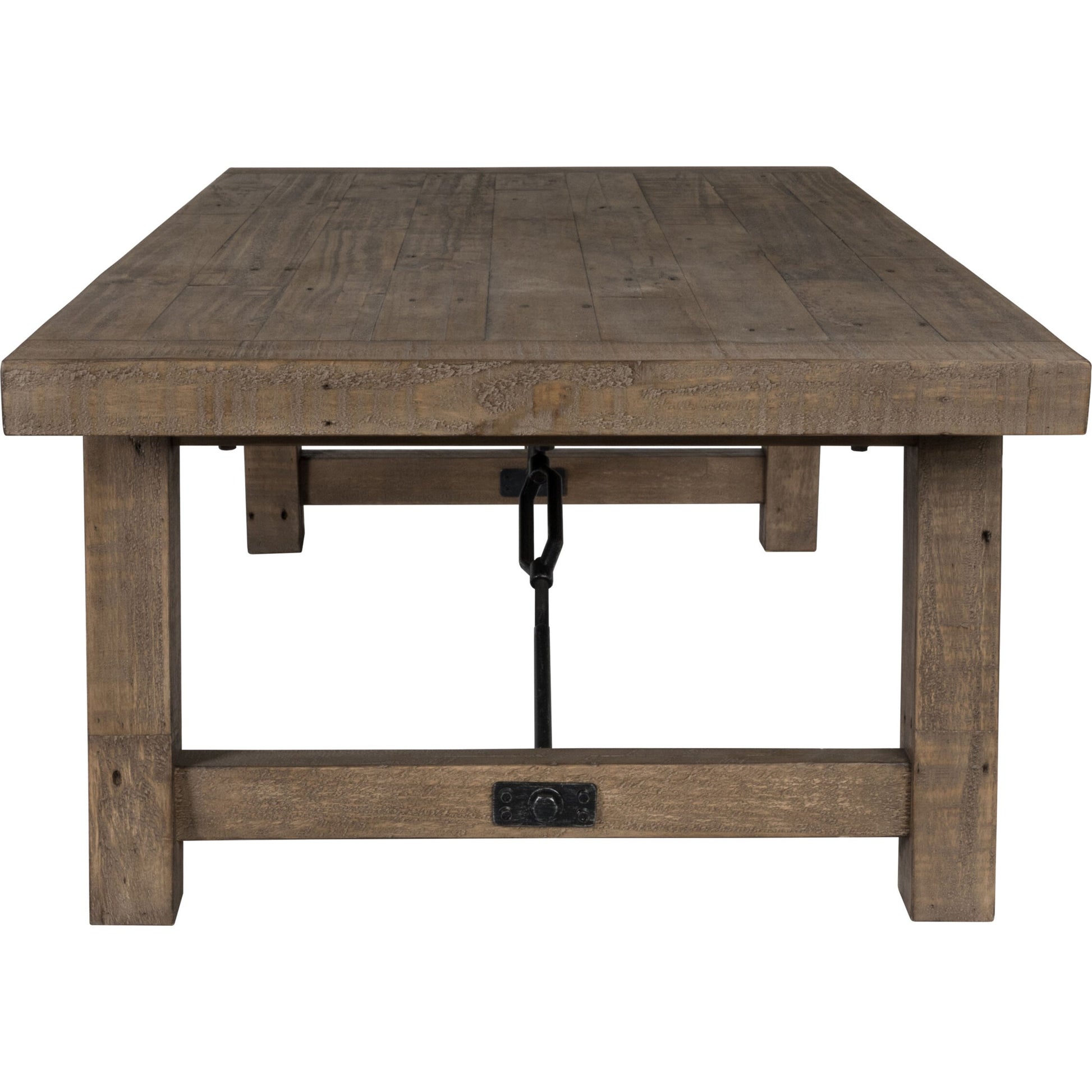 Tuscany Coffee Table by Kosas Home in weathered gray. Made from reclaimed pine wood in a rustic style.