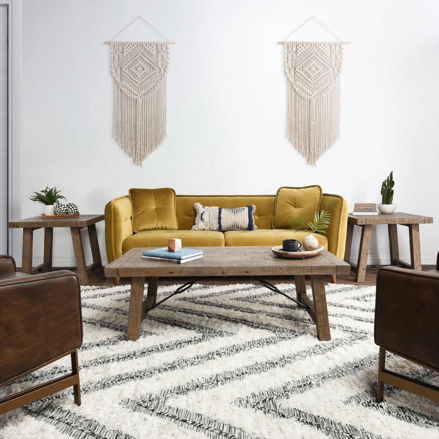 008 SR-897834 | Lifestyle | Tuscany End Table by Kosas Home in weathered gray. Made from reclaimed pine wood in a rustic style.