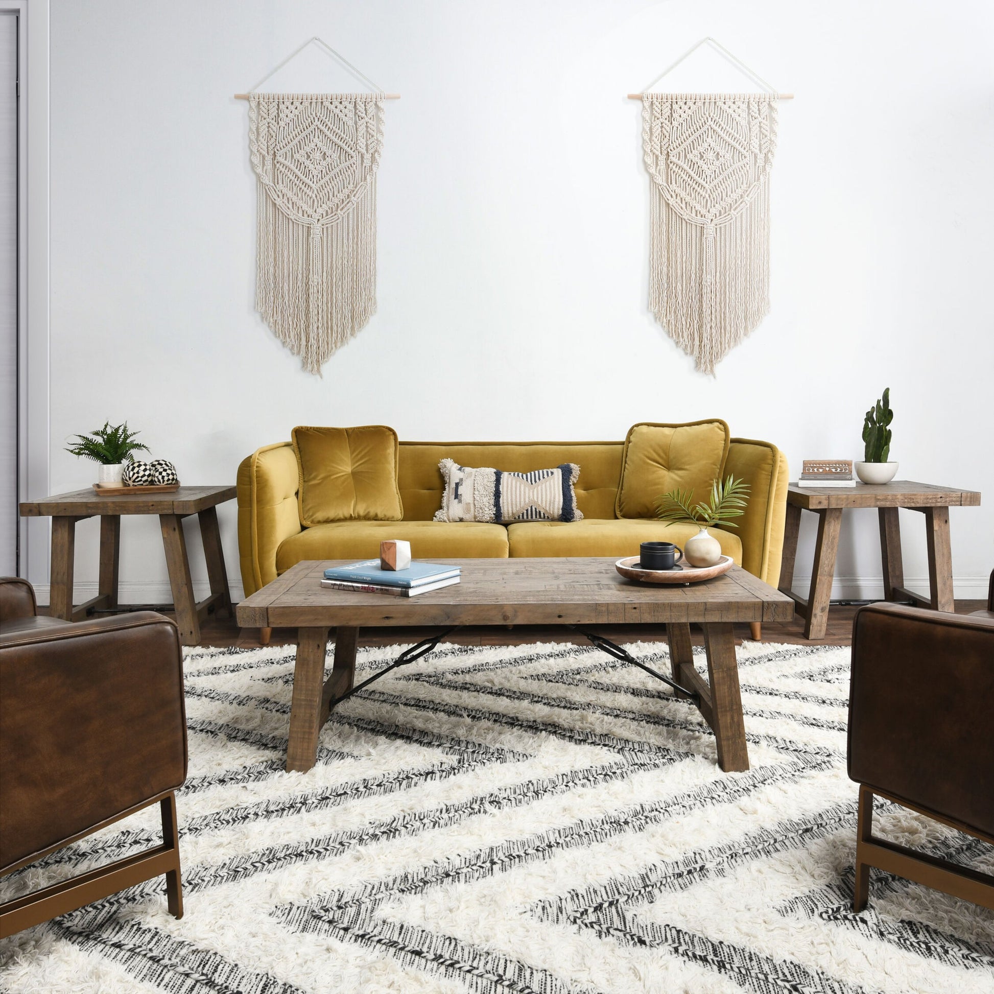 Tuscany End Table by Kosas Home in weathered gray. Made from reclaimed pine wood in a rustic style.