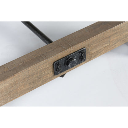 Tuscany End Table by Kosas Home in weathered gray. Made from reclaimed pine wood in a rustic style.