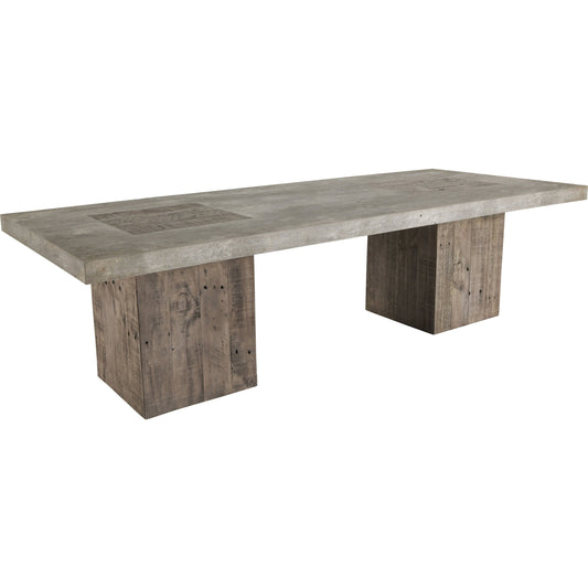 Paxton Coffee Table by Classic Home in antique gray. Made from concrete laminate top, reclaimed pine in a modern style.
