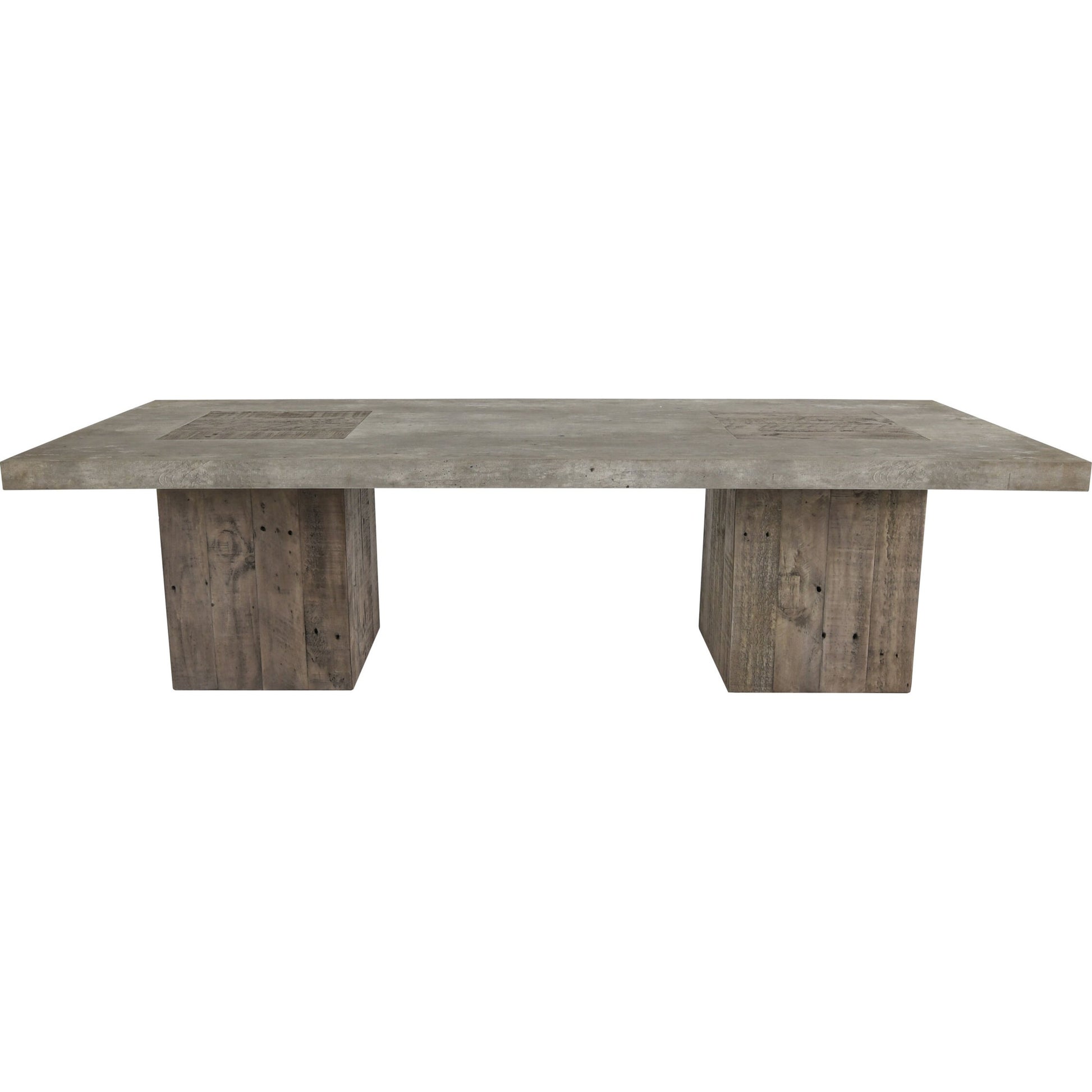 Paxton Coffee Table by Classic Home in antique gray. Made from concrete laminate top, reclaimed pine in a modern style.