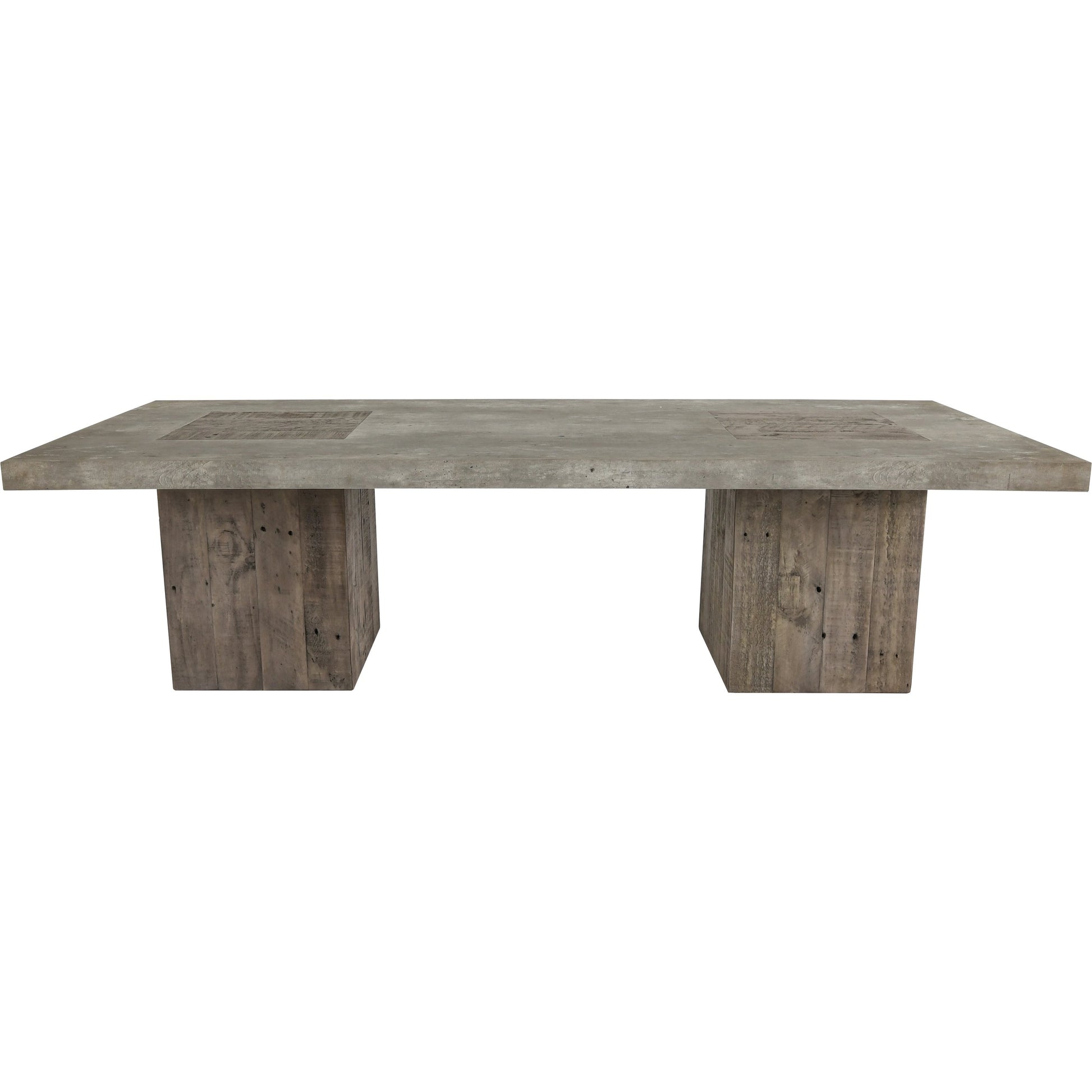 Paxton Coffee Table by Classic Home in antique gray. Made from concrete laminate top, reclaimed pine in a modern style.