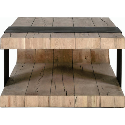 Danica Coffee Table by Classic Home. Made from reclaimed oak, metal in a modern style.