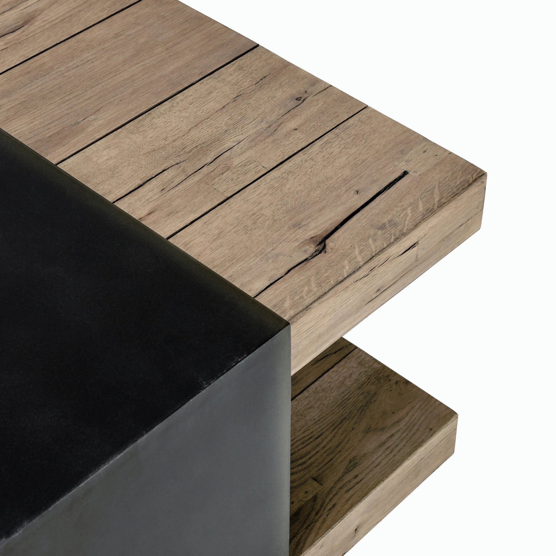 Danica Coffee Table by Classic Home. Made from reclaimed oak, metal in a modern style.