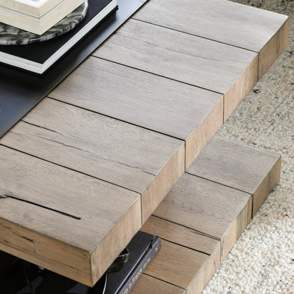 Danica Coffee Table by Classic Home. Made from reclaimed oak, metal in a modern style.