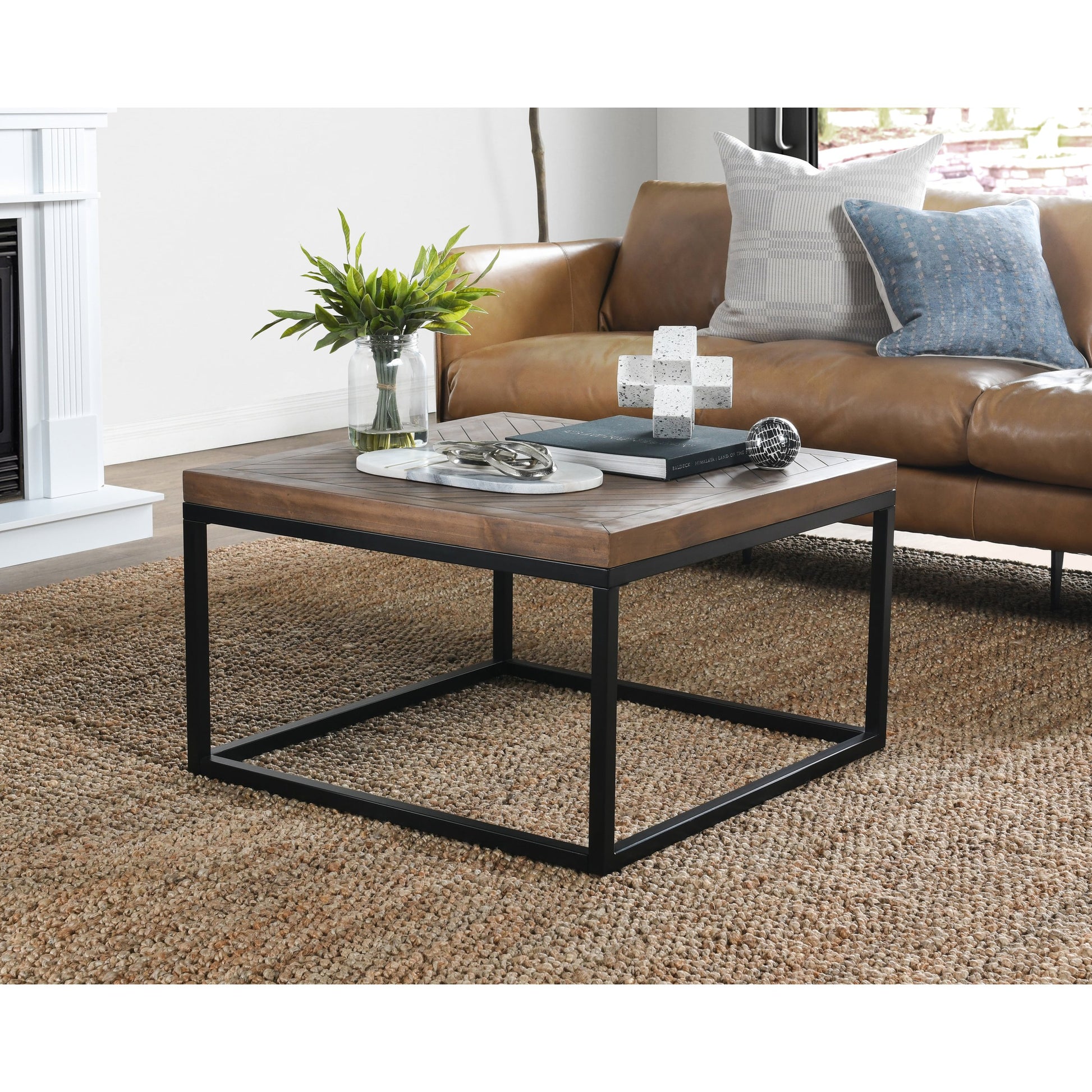 Chantel Coffee Table by Kosas Home in pine. Made from pine wood in a modern style.