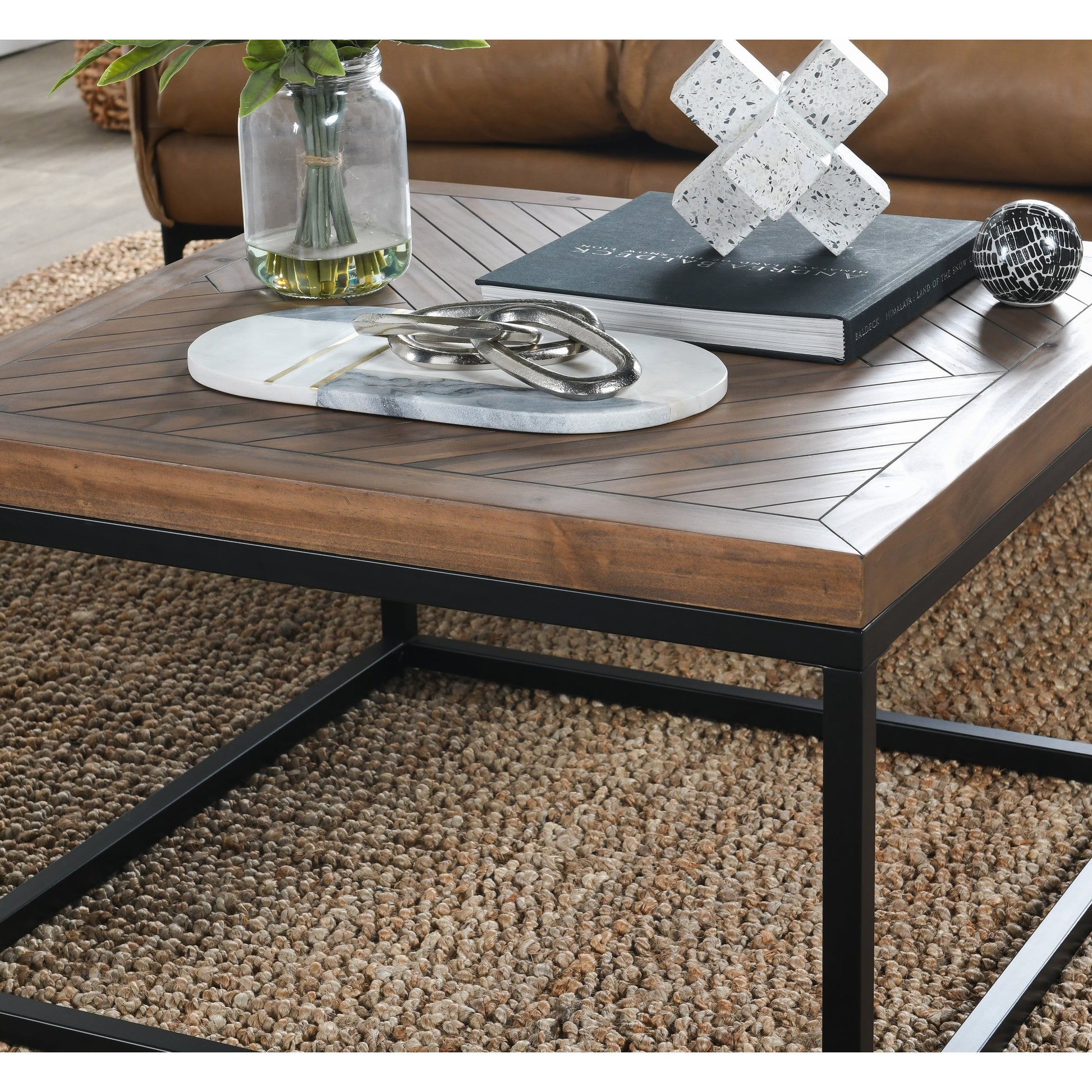 Chantel Coffee Table by Kosas Home in pine. Made from pine wood in a modern style.