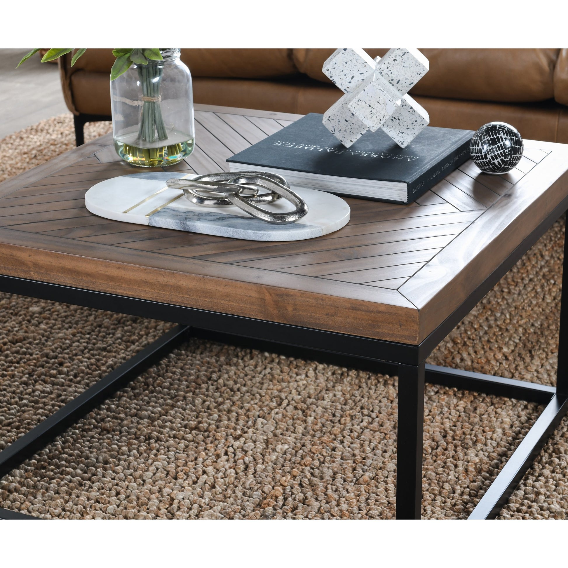 Chantel Coffee Table by Kosas Home in pine. Made from pine wood in a modern style.