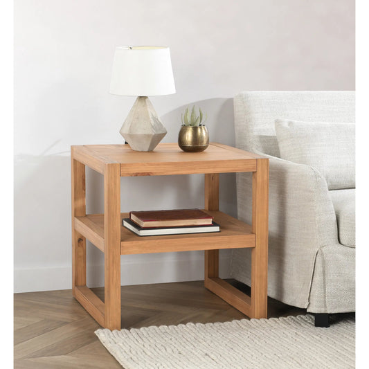 Fenmore End Table by Kosas Home in natural. Made from pine wood in a transitional style.