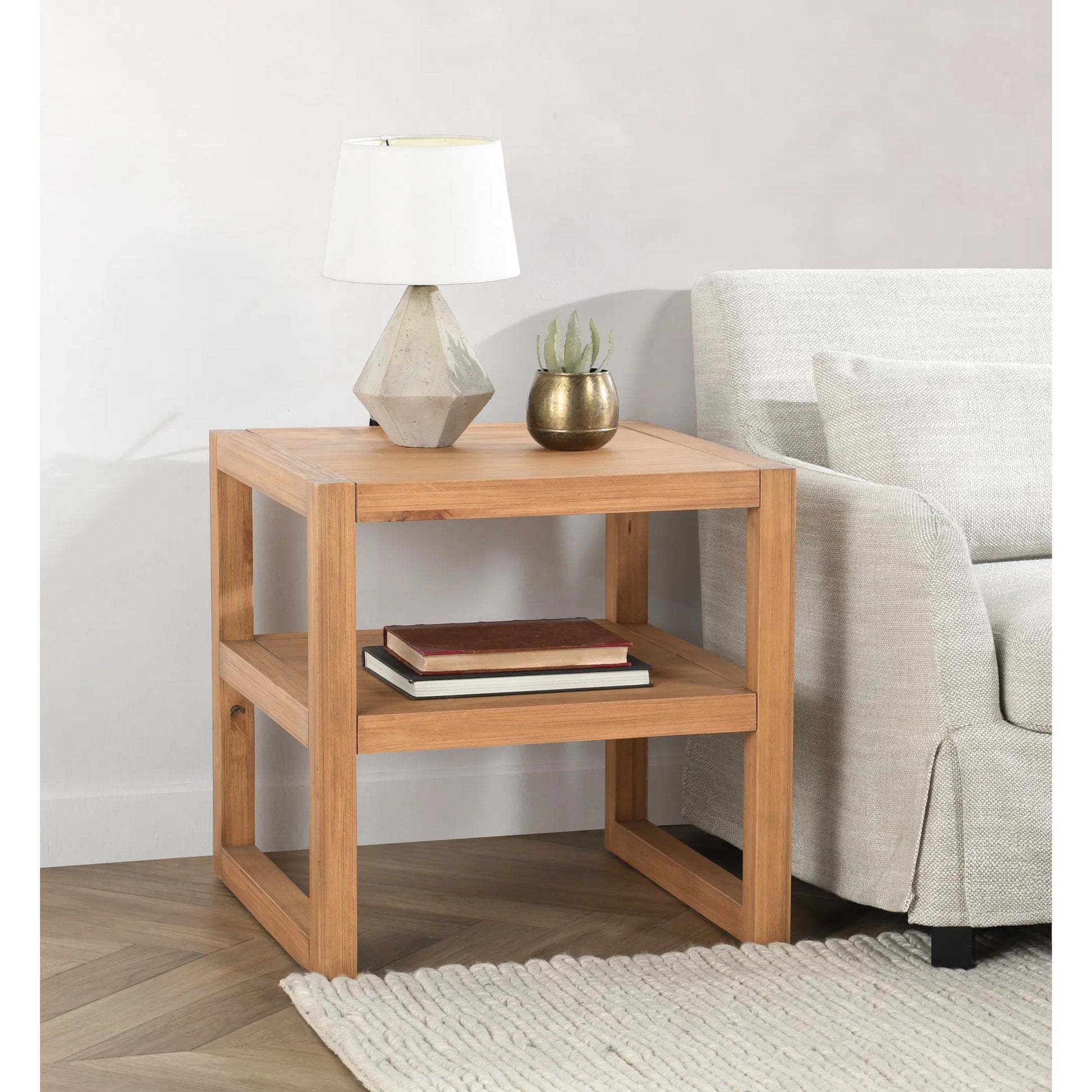 Fenmore End Table by Kosas Home. Made from pine wood in a unique style.
