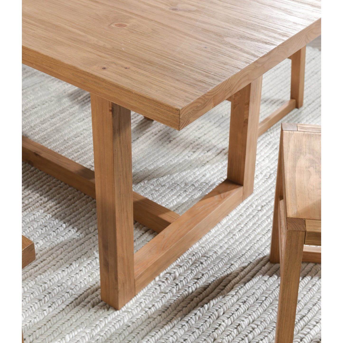 008 SI-2007478 | Closeup | Fenmore Dining Table by Kosas Home. Made from pine wood in a modern style.