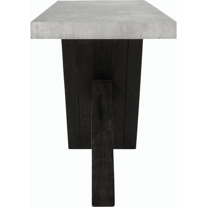 Durant Console Table by Classic Home in black, grey. Made from concrete laminate, reclaimed pine in a modern style.