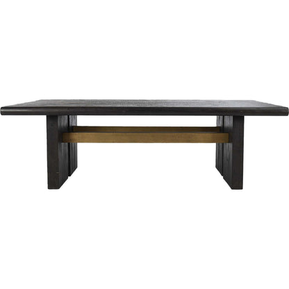 Larson Dining Table by Classic Home in black, classic brass. Made from pine wood in a modern style.