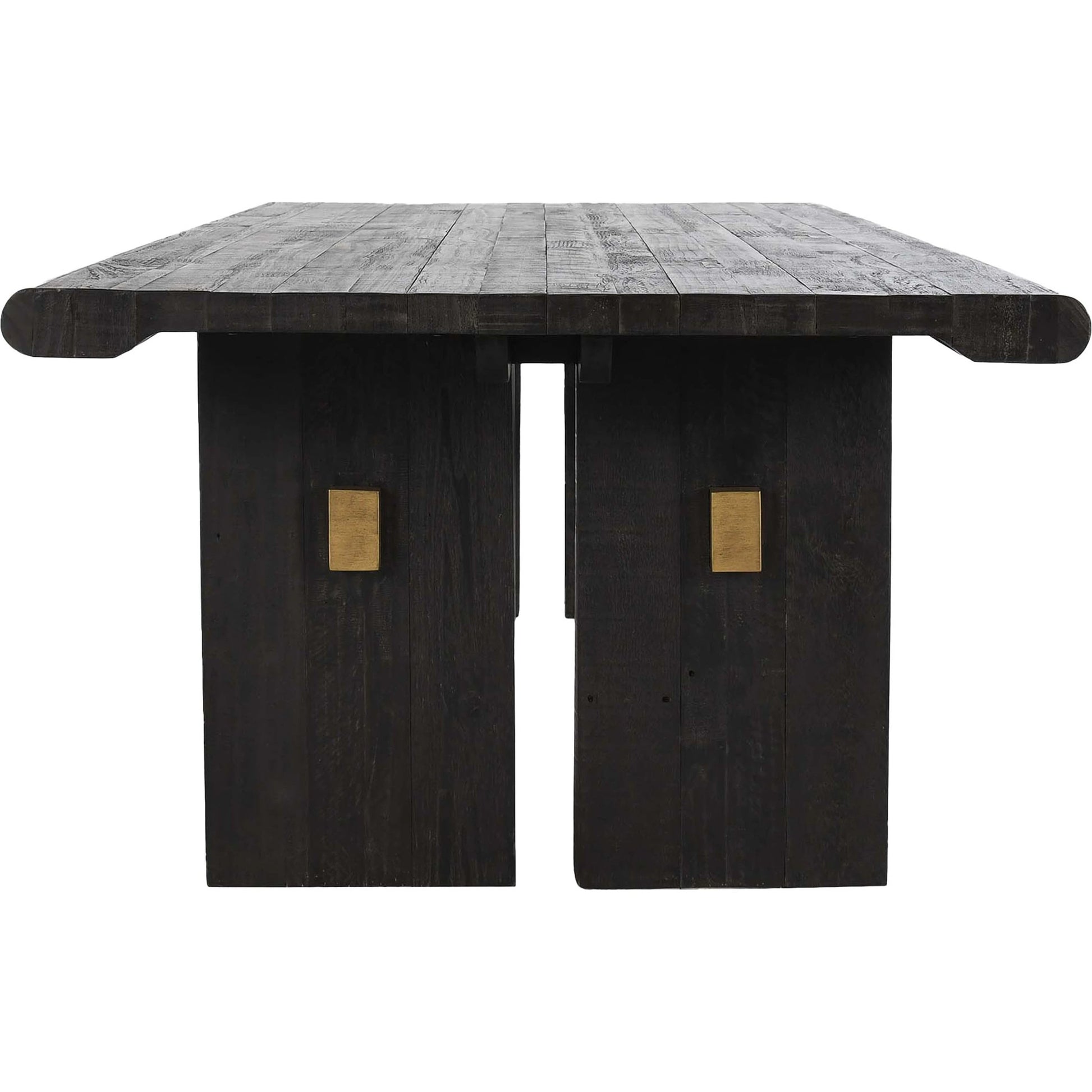 Larson Dining Table by Classic Home in black, classic brass. Made from pine wood in a modern style.