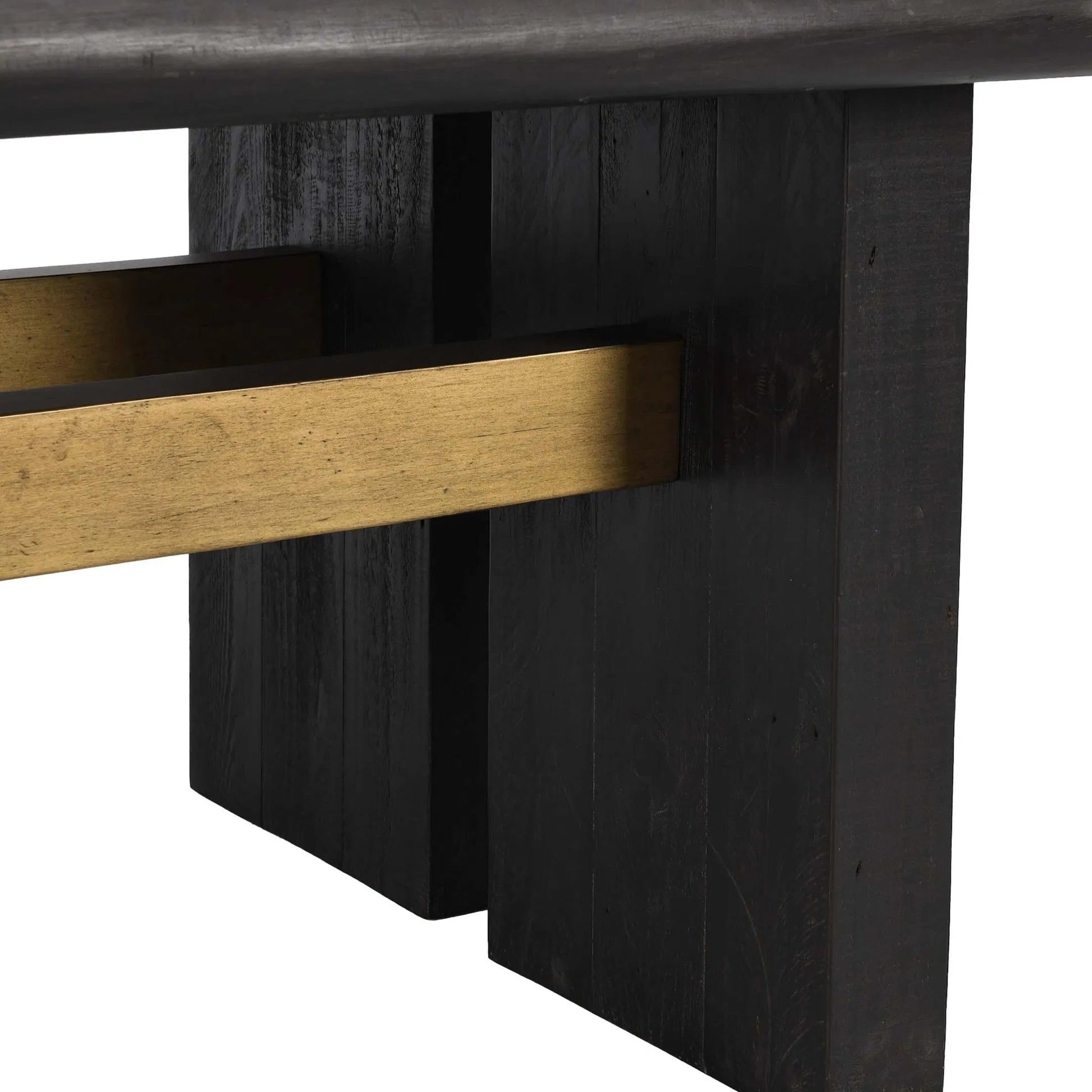 Larson Dining Table by Classic Home in black, classic brass. Made from pine wood in a modern style.