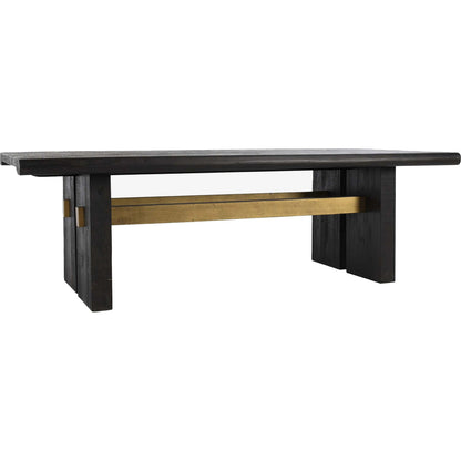 Larson Dining Table by Classic Home in black, classic brass. Made from pine wood in a modern style.
