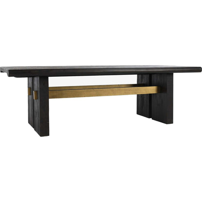 Larson Dining Table by Classic Home in black, classic brass. Made from pine wood in a modern style.