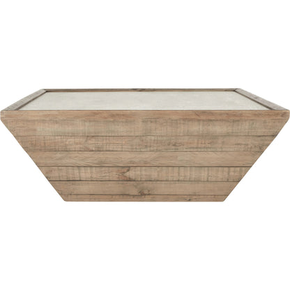 Dalton Square Reclaimed Pine Wood Coffee Table by Classic Home in natural/antique white. Made from unique in a unique style.