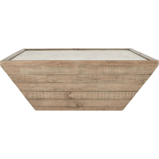Dalton Square Reclaimed Pine Wood Coffee Table by Classic Home in natural/antique white. Made from unique in a unique style.