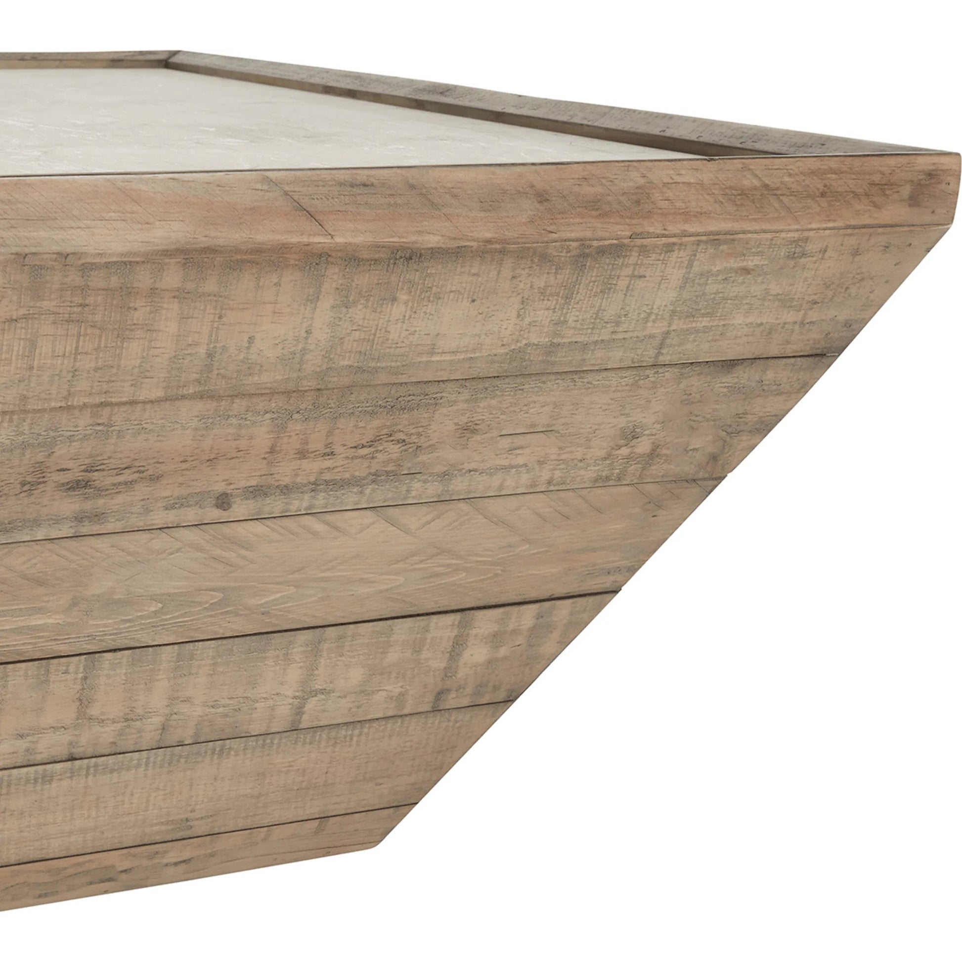 Dalton Square Reclaimed Pine Wood Coffee Table by Classic Home in natural/antique white. Made from unique in a unique style.