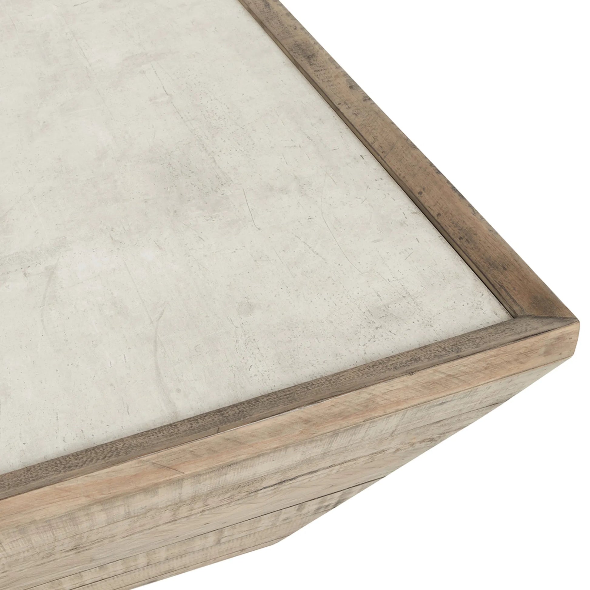 Dalton Square Reclaimed Pine Wood Coffee Table by Classic Home in natural/antique white. Made from unique in a unique style.