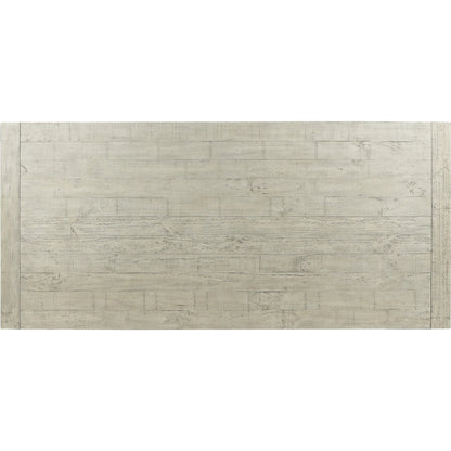 Tuscany Reclaimed Pine 106” Extension Dining Table by Kosas Home in beige. Made from reclaimed pine wood in a transitional style.
