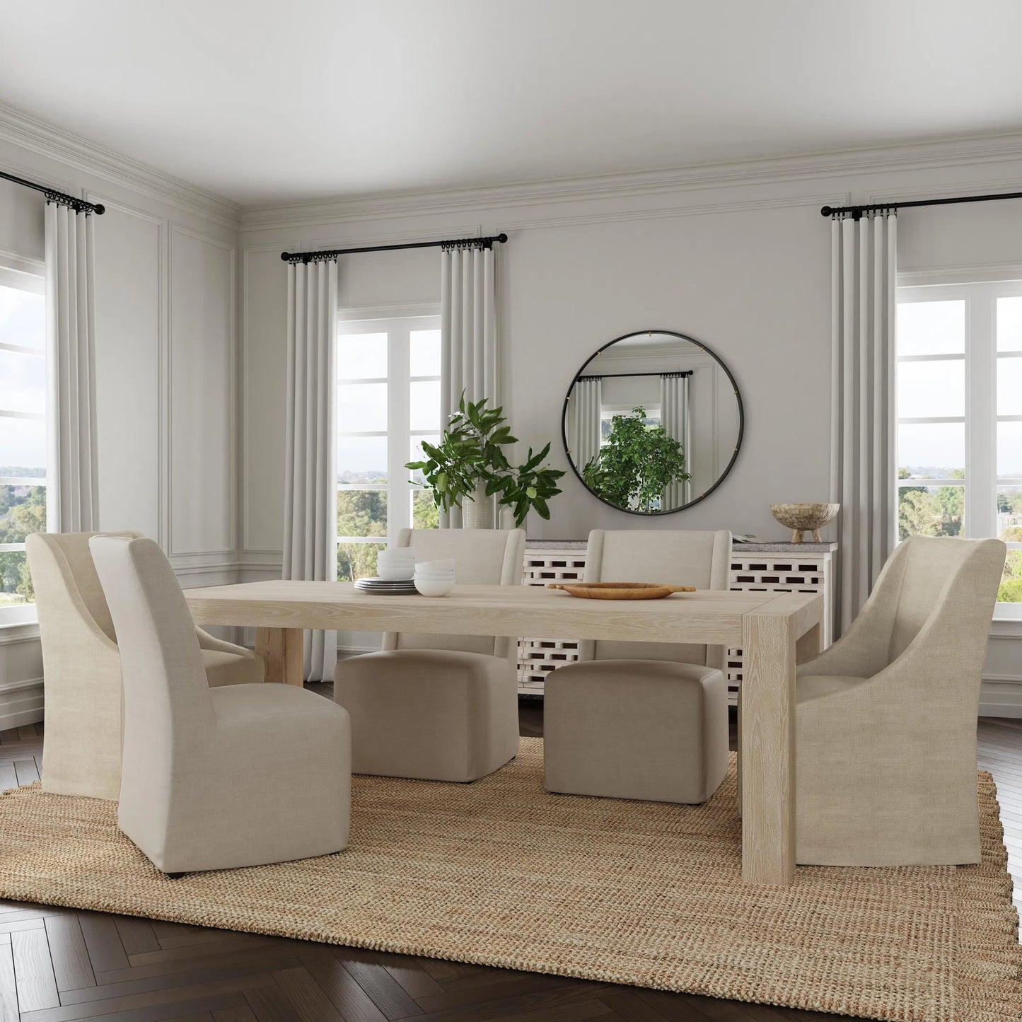 013 SI-2238822 | Lifestyle | Kingston 89" Reclaimed Oak Wood Dining Table by Classic Home. Made from reclaimed oak in a transitional style.