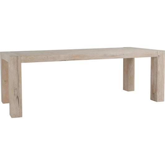 Kingston 89" Reclaimed Oak Wood Dining Table by Classic Home in cafe brown. Made from reclaimed oak in a unique style.