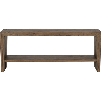 Troy Oak Console Table by Classic Home in brown. Made from oak wood in a modern style.