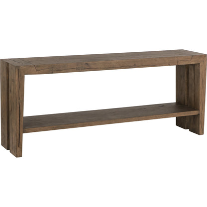 Troy Oak Console Table by Classic Home in brown. Made from oak wood in a modern style.