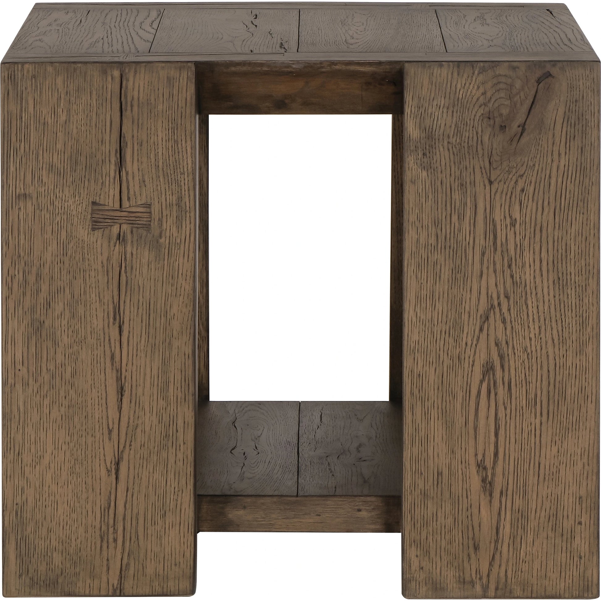 Troy Oak End Table by Classic Home in brown. Made from oak wood in a modern style.