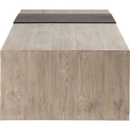 Danica Coffee Table by Classic Home. Made from reclaimed oak, metal in a modern style.